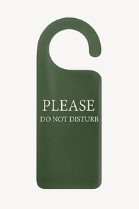 Door hanger mockup, green 3D rendering design psd