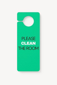 Door hanger mockup, green 3D rendering design psd