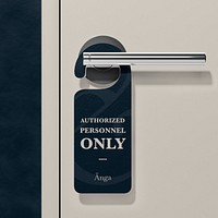 Door hanger mockup, hotel room 3D design psd