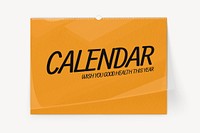 Wall calendar mockup, orange 3D rendering design psd
