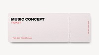 Concert ticket mockup, 3D rendering design psd