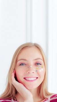 Portrait of a cheerful blond woman