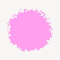 Circle brush stain collage element, pink design