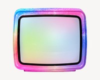 Retro television mockup, colorful aesthetic design  psd