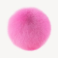 Pink fluffy ball, 3D rendering design