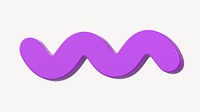 Purple squiggle, 3D rendering design