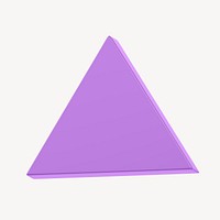 Purple triangle collage element, 3D rendering psd