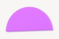 Purple semicircle collage element, 3D rendering psd