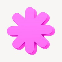 Pink asterisk, 3D rendering design