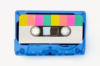 Colorful cassette tape, retro funky design