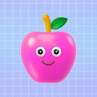 Smiling apple, 3D rendering design