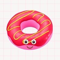Cute donut, 3D rendering design
