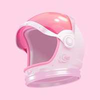 Pink astronaut helmet, 3D rendering design