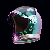 Colorful astronaut helmet collage element, 3D rendering psd