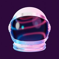 Colorful astronaut helmet collage element, 3D rendering psd