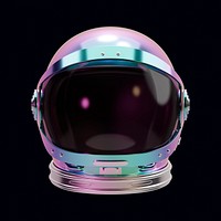 Colorful astronaut helmet, 3D rendering design