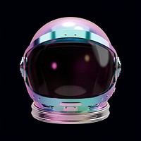 Colorful astronaut helmet collage element, 3D rendering psd