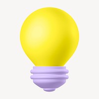 Light bulb collage element, 3D rendering psd