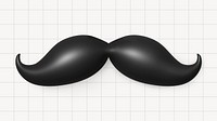 Mustache  collage element, 3D rendering psd