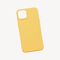 Yellow phone case, smartphone accessory design psd