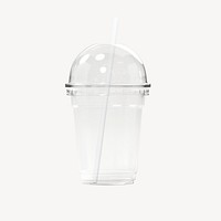 Plastic cup mockup, transparent design psd