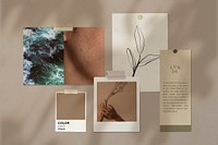 Aesthetic business mood board mockup psd