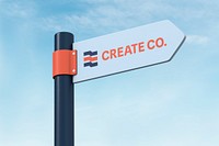 Avenue sign mockup, 3D realistic design psd