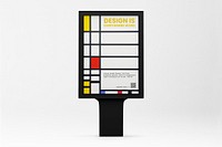 Bus stop advertising sign mockup, 3D rendering psd