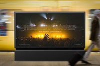 Billboard advertising sign mockup, 3D rendering psd