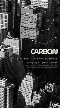 Building, city Instagram story template, carbon business vector