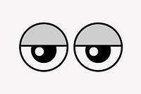 Tired eyes, retro cartoon illustration vector