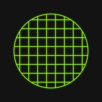 Grid circle, green neon design vector