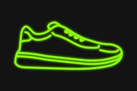 Sneakers, green neon graphic psd