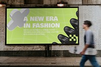 Billboard sign mockup, fashion advertisement psd