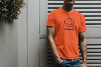 Men's t-shirt mockup, casual apparel psd