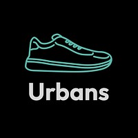 Cool sneakers logo template, urbans text psd