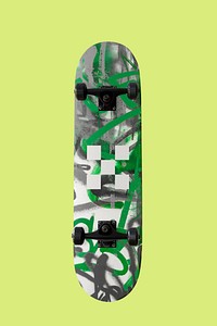 Green abstract skateboard, sport equipment design