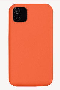 Orange iPhone case, smartphone accessory with blank space