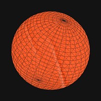 Grid globe sticker, realistic paper with design space