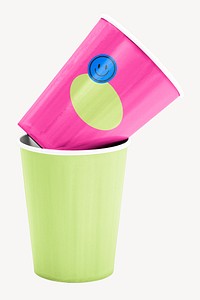 Plastic cups, colorful packaging design