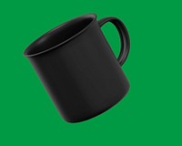 Black coffee mug, realistic product design