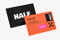 Business card mockup, colorful retro design psd