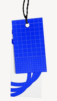 Blue clothing tag, fashion business branding