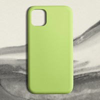 Green iPhone case, smartphone accessory with blank space