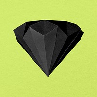 3D black diamond, geometric shape psd