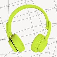 Green wireless headphones, digital device