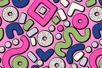 Pink geometric pattern background, 90s design