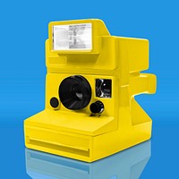 Retro instant film camera, yellow design