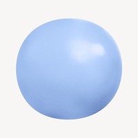 3D blue ball, shape collage element psd