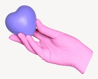 Doctor's hand holding heart, health graphic psd